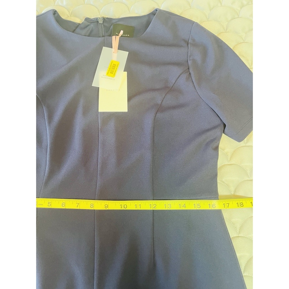 Alex Marie Women's L Small Blue Short Sleeve Lined Career Dress New With Tags - Picture 5 of 7